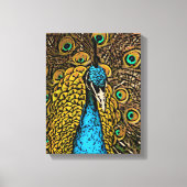 Peacock Splendor Illustratie Canvas Afdruk (Voorkant)