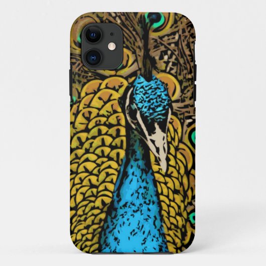 Peacock Splendor Illustratie Case-Mate iPhone Case (Achterkant)