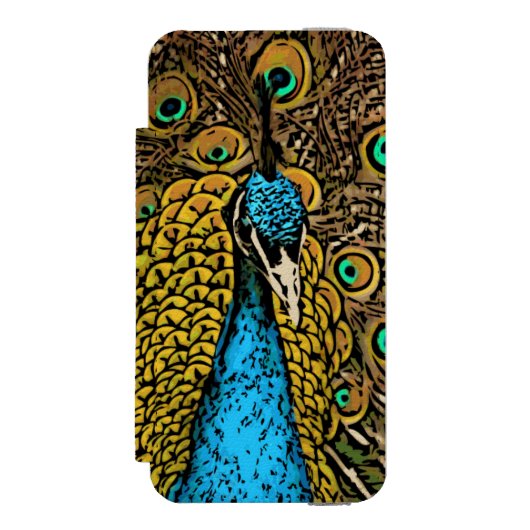 Peacock Splendor Illustratie Incipio iPhone Portemonnee Hoesje (Voorkant Agenda)