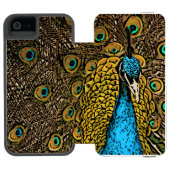 Peacock Splendor Illustratie Incipio iPhone Portemonnee Hoesje (Agenda Open)