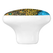 Peacock Splendor Illustratie Keramische Knop (Zijkant)