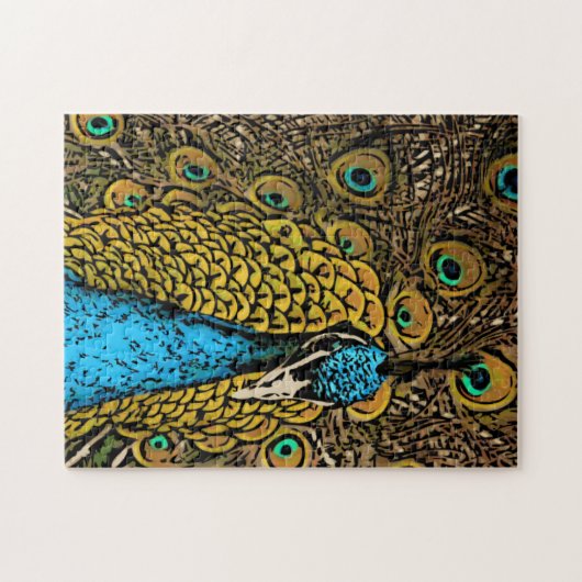 Peacock Splendor Illustratie Legpuzzel (Horizontaal)