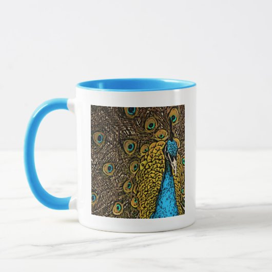 Peacock Splendor Illustratie Mok (Links)