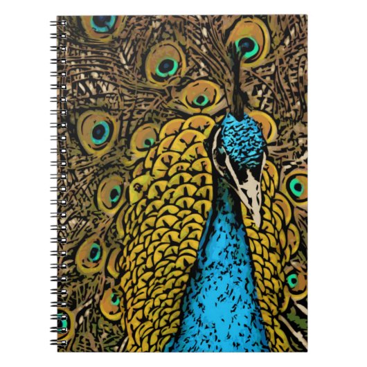 Peacock Splendor Illustratie Notitieboek (Voorkant)