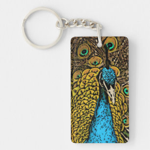 Peacock Splendor Illustratie Sleutelhanger
