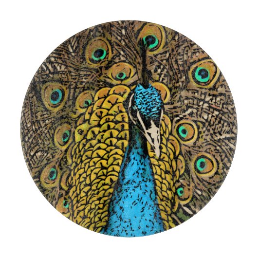 Peacock Splendor Illustratie Snijplank (Voorkant)