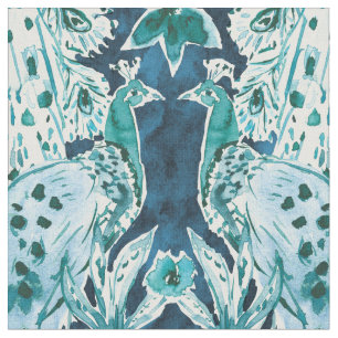 PEACOCK SPLENDOR Indigo Print Stof