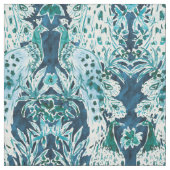 PEACOCK SPLENDOR Indigo Print Stof (Swatch)