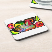 Peacock spring art bier onderzetter (Linkerzijde)