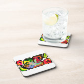 Peacock spring art bier onderzetter (Rechterzijde)