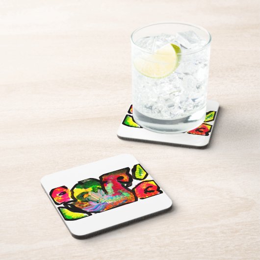 Peacock spring art bier onderzetter (Rechterzijde)