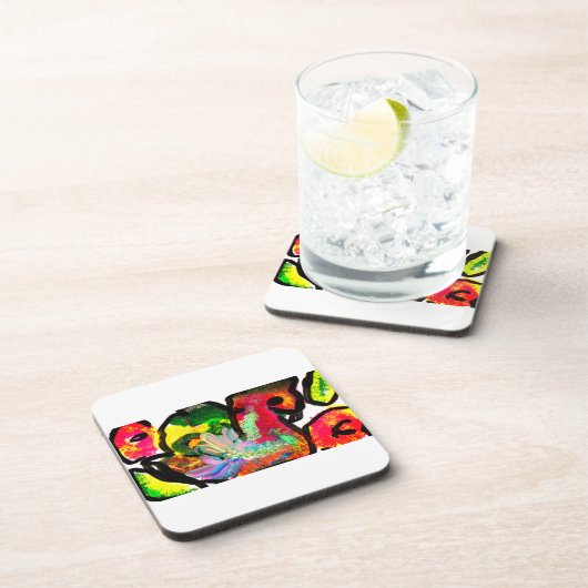 Peacock spring art bier onderzetter (Rechterzijde)