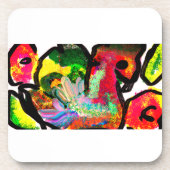 Peacock spring art bier onderzetter (Voorkant)