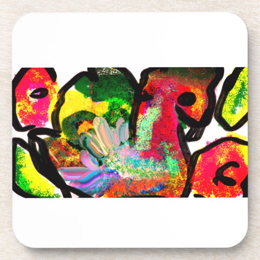 Peacock spring art bier onderzetter (Voorkant)