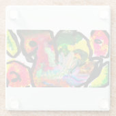 Peacock spring art glazen onderzetter (Achterkant)