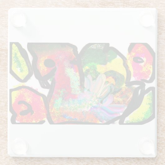 Peacock spring art glazen onderzetter (Achterkant)