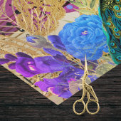 Peacock Spring Flowers Muzikale Score en Vlinder Tissuepapier