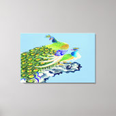 Peacock Standing 3 Wrapped Canvas Afdruk (Voorkant)