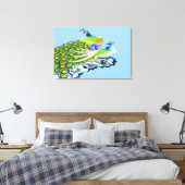 Peacock Standing 3 Wrapped Canvas Afdruk (Insitu (Slaapkamer))