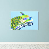 Peacock Standing 3 Wrapped Canvas Afdruk (Insitu (Houten vloer))