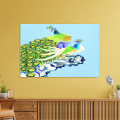 Peacock Standing 3 Wrapped Canvas Afdruk (Insitu (Woonkamer))