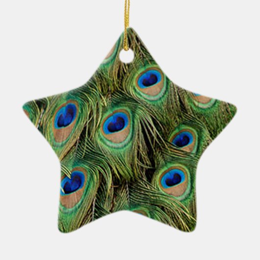 Peacock Star-Ornament Keramisch Ornament (Voorkant)