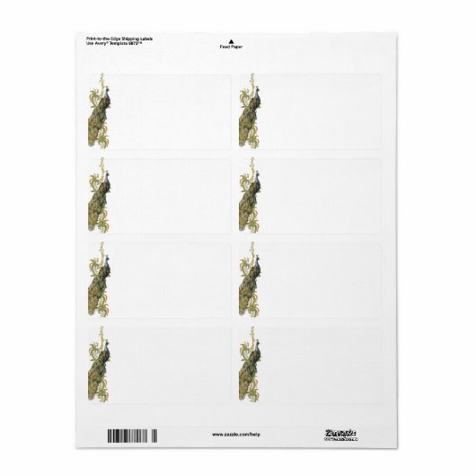 Peacock Sticker Label Label (Full Sheet)