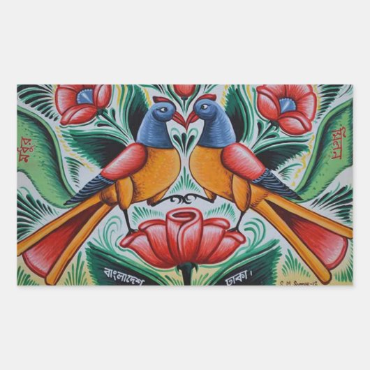 Peacock-stickers Rechthoekige Sticker (Voorkant)