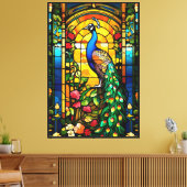 Peacock Stretched Canvas Afdrukken (Insitu (Woonkamer))