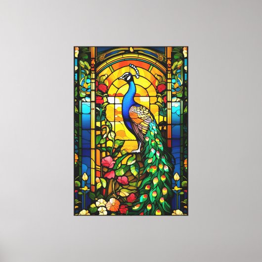 Peacock Stretched Canvas Afdrukken (Voorkant)