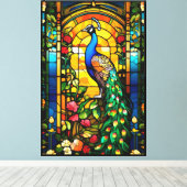 Peacock Stretched Canvas Afdrukken (Insitu (Houten vloer))