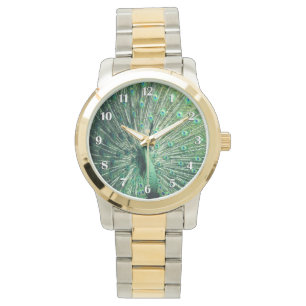 Peacock Strut White nummers Horloge