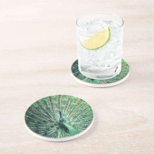 Peacock Strut Zandsteen Onderzetter (Zijkant)