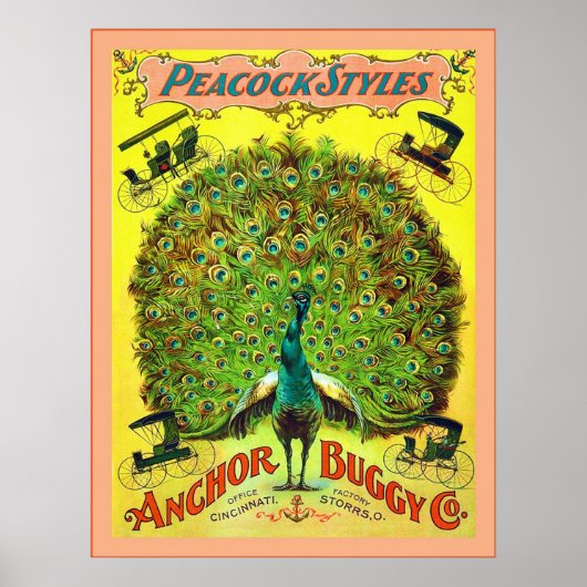 Peacock Styles ~ Anchor Buggy Co. ~  Advert Poster (Voorkant)