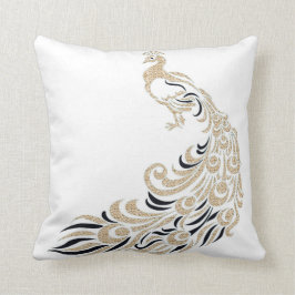 Peacock-Stylish-Gold-Black-Square M-L Kussen