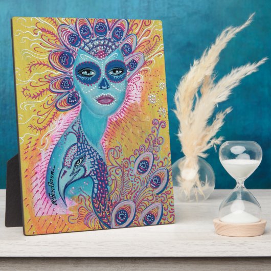 Peacock Sugar Skull Art Fotoplaat (Zijkant)