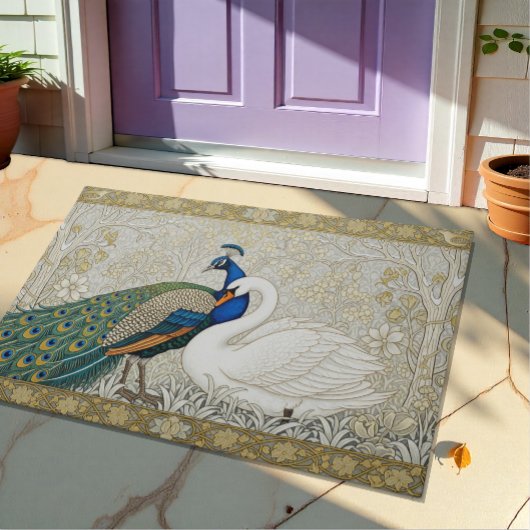 Peacock & Swan Art Nuovo Winter FR / Gouden Bloeme Deurmat