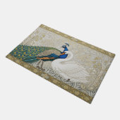 Peacock & Swan Art Nuovo Winter FR / Gouden Bloeme Deurmat (Schuin)