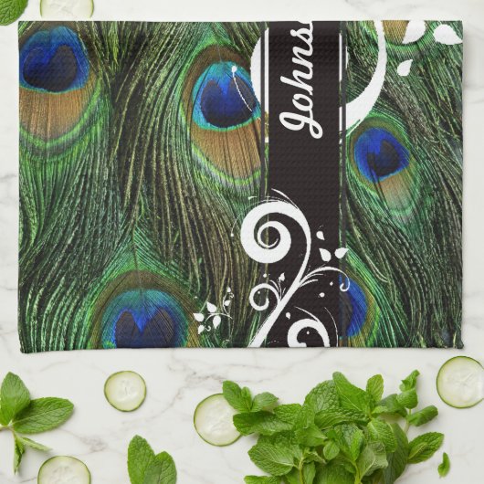 Peacock Swirl Theedoek (Gevouwen)