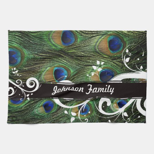 Peacock Swirl Theedoek (Horizontaal)