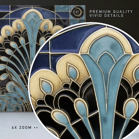 Peacock Symbolisme Belle Epoque Art Deco Tegeltje