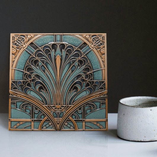Peacock Symbolisme Belle Epoque Art Deco Tegeltje