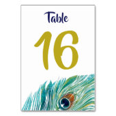 Peacock Table Number card Kaart (Achterkant)