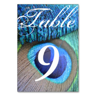 Peacock Table Number cards Kaart