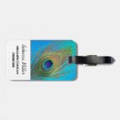 Peacock Tail Feather Bagagelabel (Achterkant horizontaal)