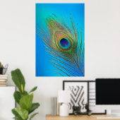 Peacock Tail Feather Poster (Thuiskantoor)