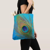 Peacock Tail Feather Tote Bag (Dichtbij)