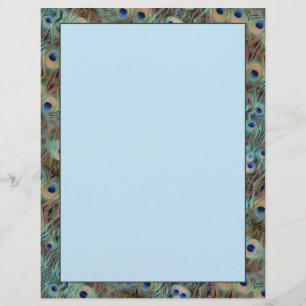 Peacock Tail Feathers Design 8.5 x 11 Briefpapier