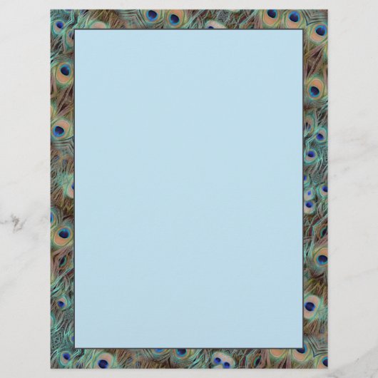 Peacock Tail Feathers Design 8.5 x 11 Briefpapier (Voorkant)
