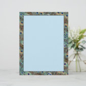 Peacock Tail Feathers Design 8.5 x 11 Briefpapier (Staand voorkant)